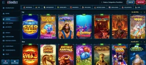 FamBet casino lobby with game categories and provider browsing visible