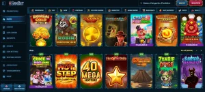 FamBet slots category showing real game tiles and browsing controls
