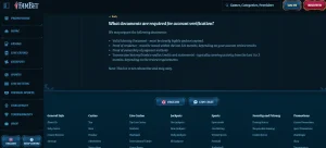 FamBet verification guidance showing current KYC or customer-due-diligence wording