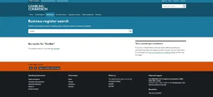 UK Gambling Commission business register used to check FamBet licence information